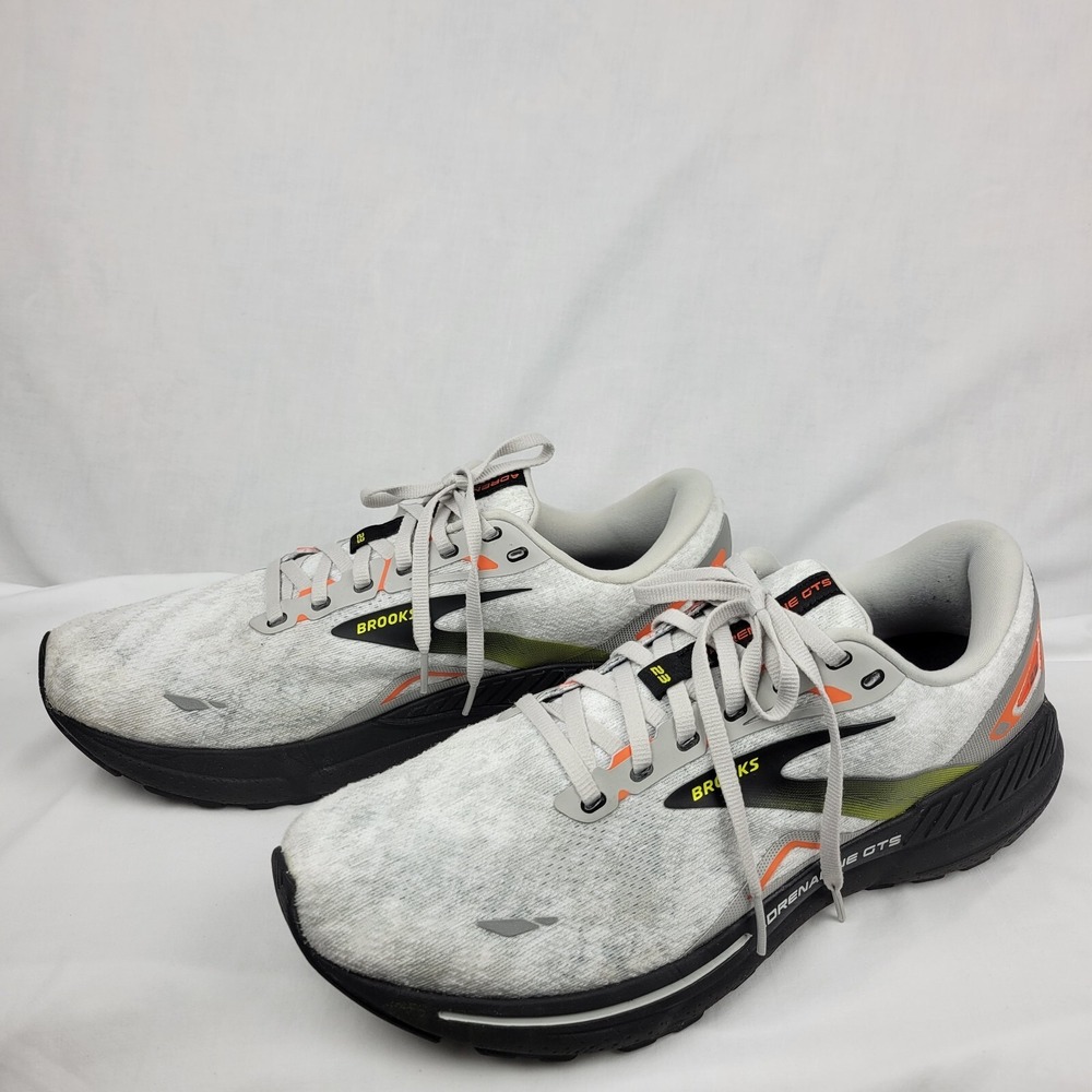 Brooks Adrenaline Men Size 11.5 GTS 23 Oyster Red Orange Athletic Running Shoes